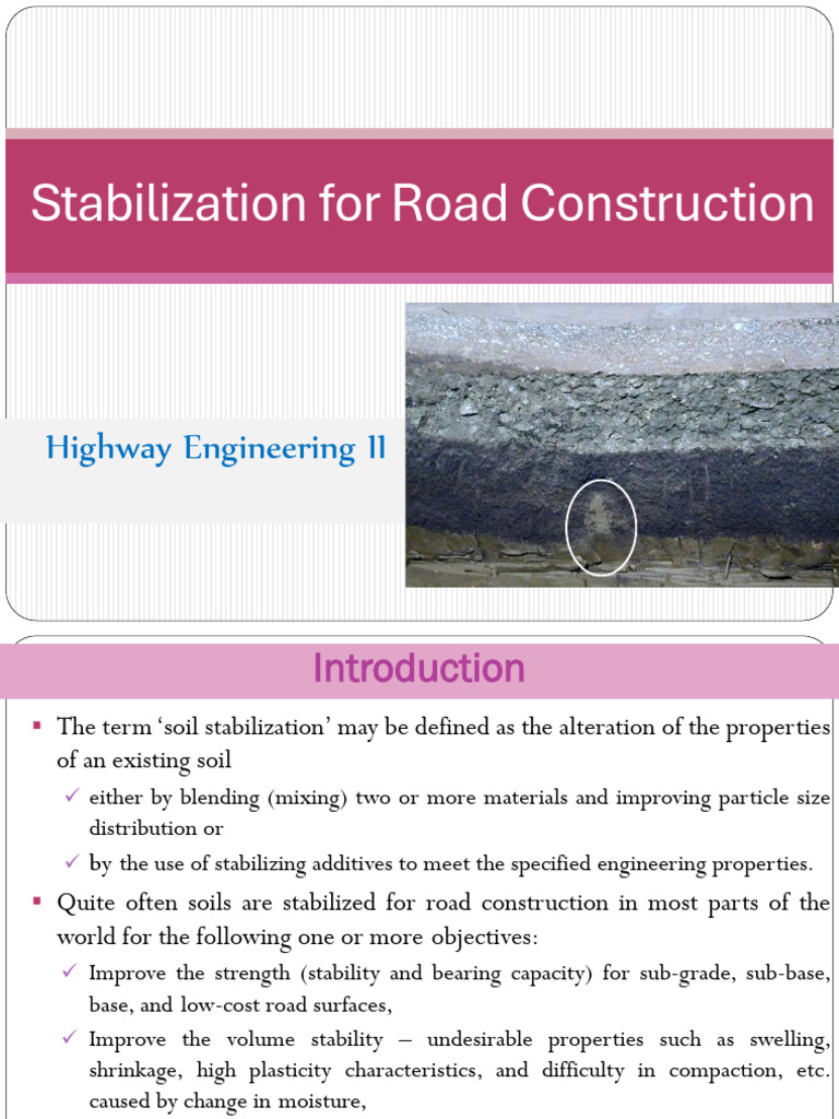 Soil Stabilization Techniques for Roads | PDF | Lime (Material) | Cement