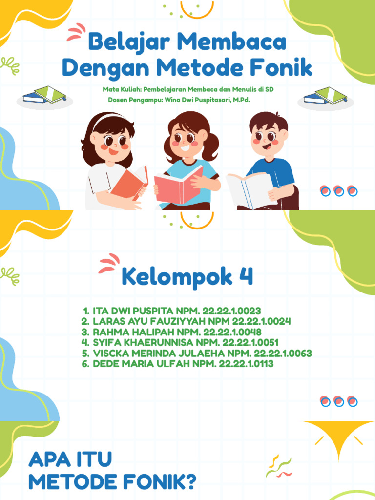 Metode Fonik untuk Pembelajaran Membaca | PDF