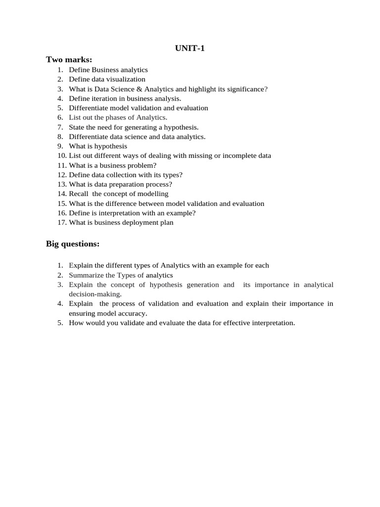 unit 1 q | PDF