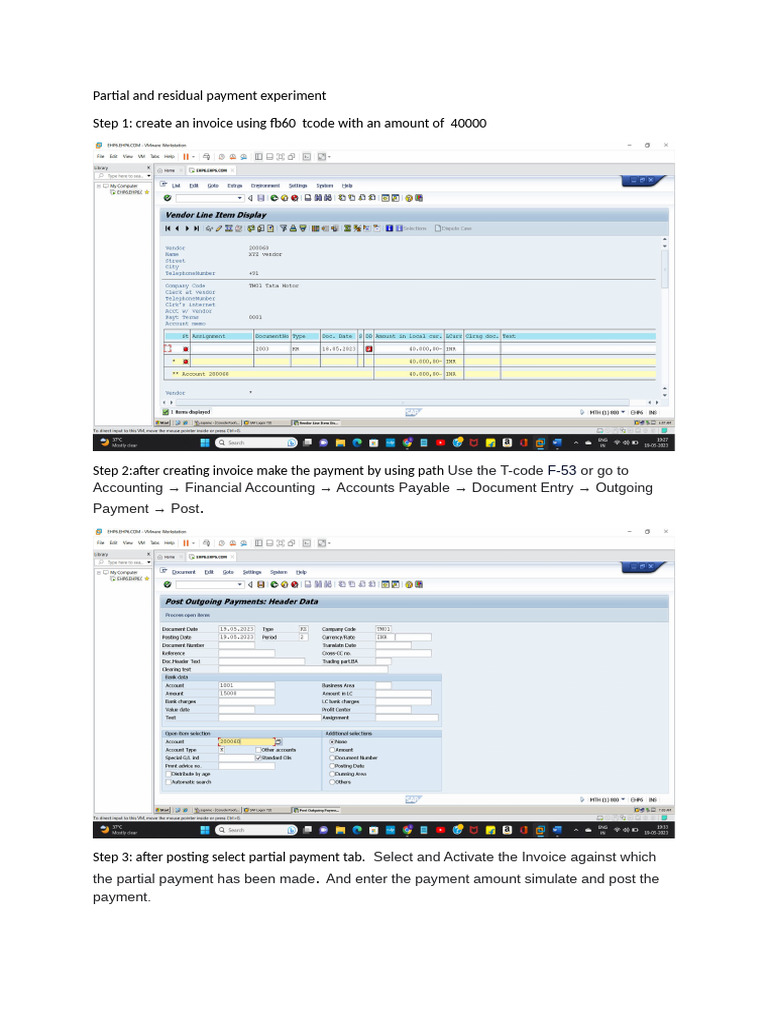 Partial and Residual Payment Guide | PDF | Accounts Payable | Payments