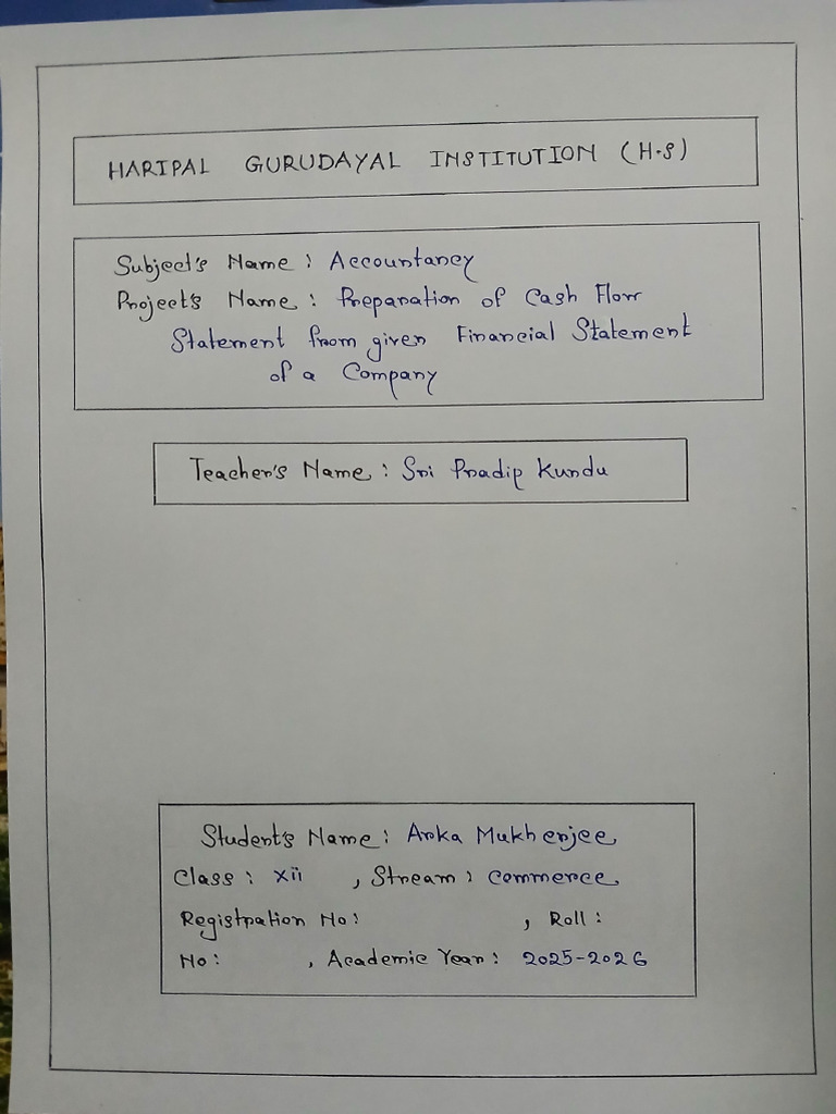 Accountancy Project.class12 | PDF