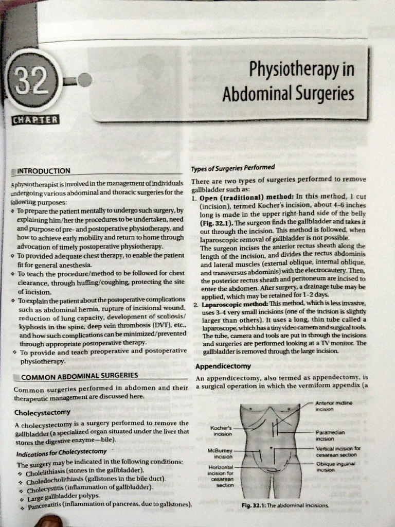 Physiotherapy for Abdominal Surgery Recovery | PDF | Abdomen | Medical ...