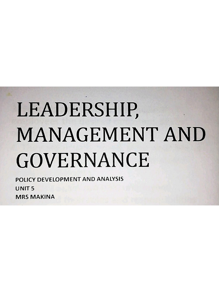 Unit 5 ..Policy Development & Analysis | PDF
