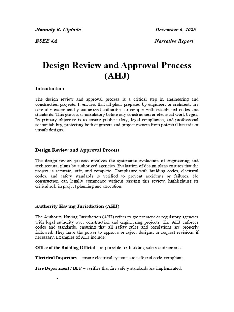 Narrative (AHJ) | PDF | Safety | Fire Safety