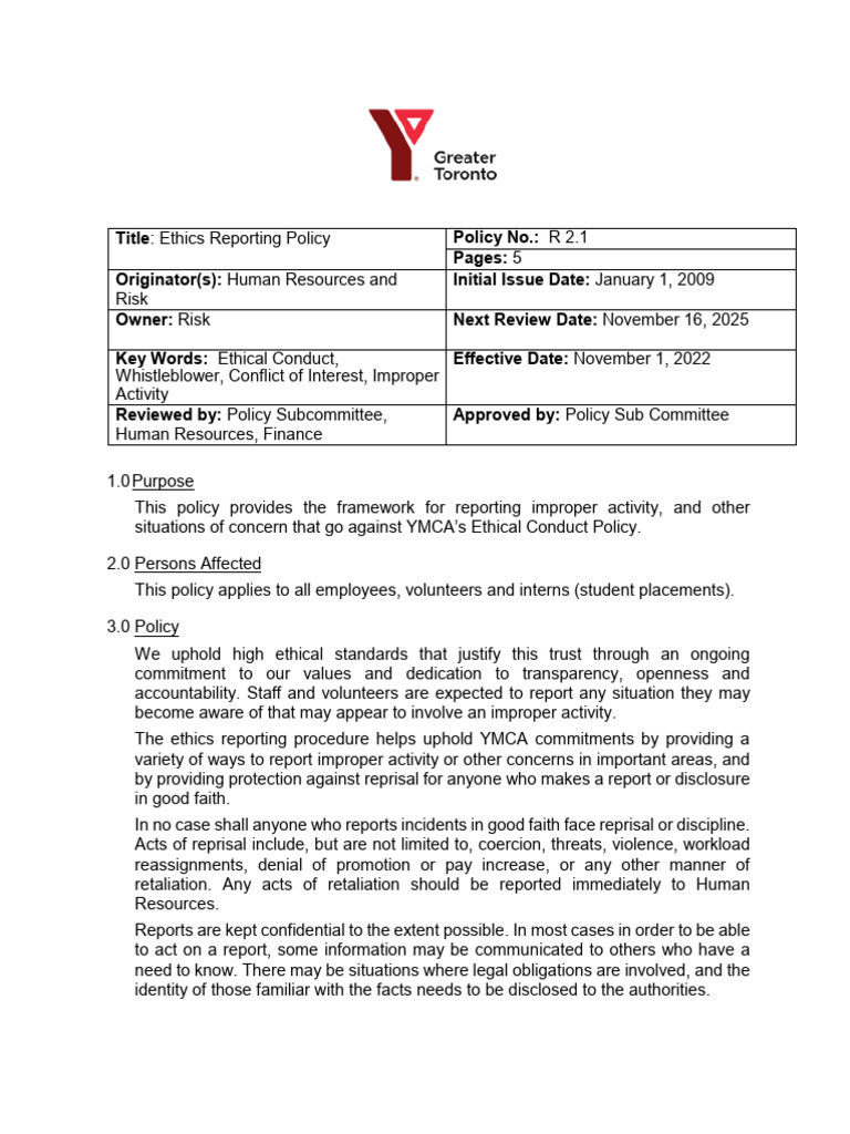 JEbT675SBdBoEPCv-Ethics Reporting Policy | PDF | Conflict Of Interest ...