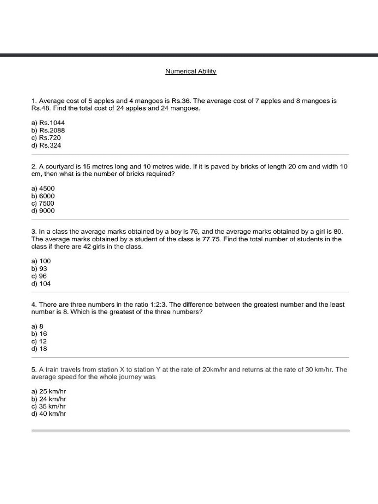 Aptitude Test 1 | PDF