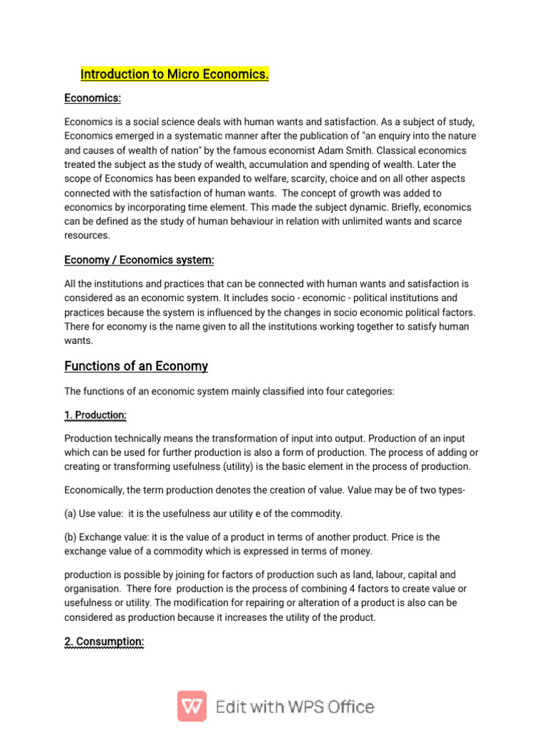 Overview of Microeconomics Concepts | PDF | Economics | Value (Economics)
