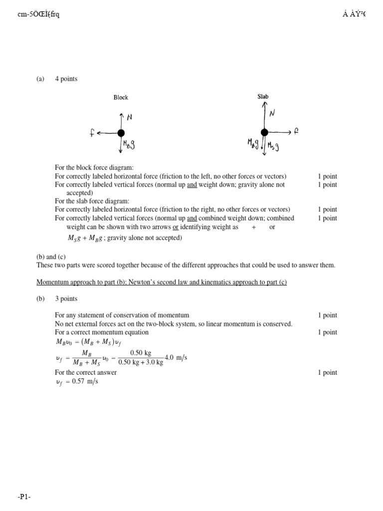 AP Physics C Mechanics 2006 Scoring Guide | PDF | Force | Angular Momentum