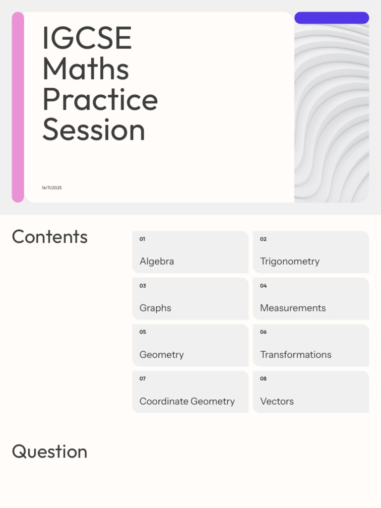 IGCSE Maths Practice Session Guide | PDF