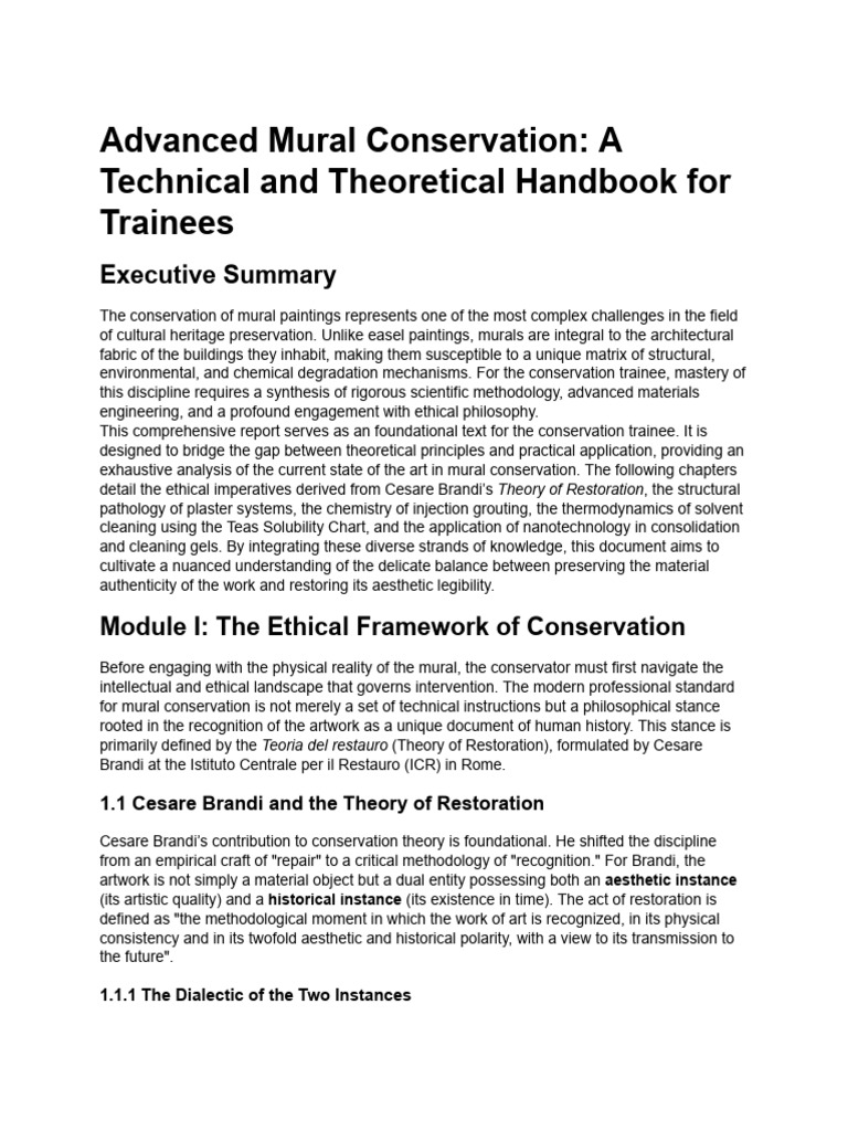 Mural Conservation Handbook for Trainees | PDF | Solvent | Gel