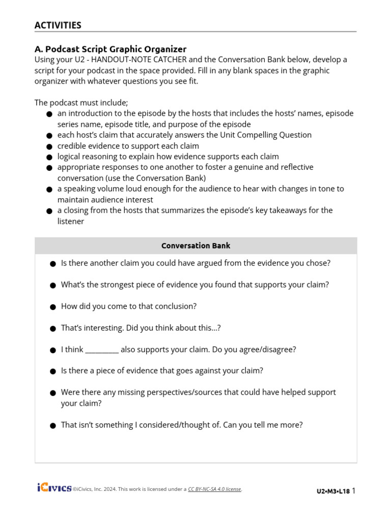 Podcast Script Organizer Template | PDF