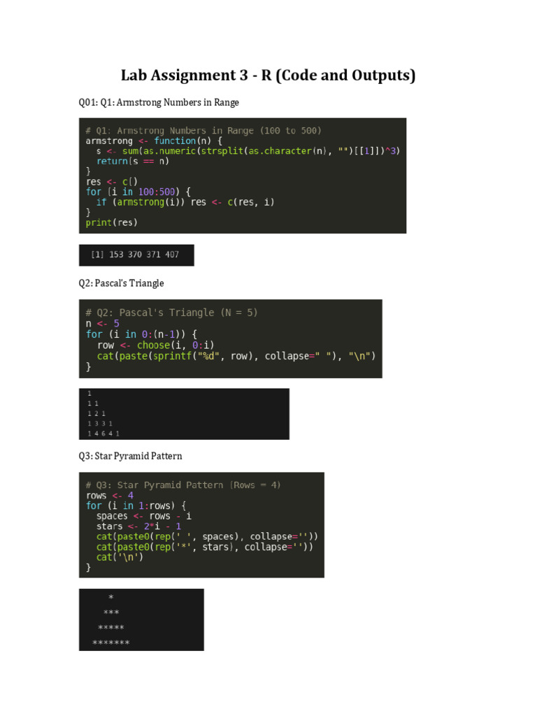 R Programming Lab Assignments Guide | PDF
