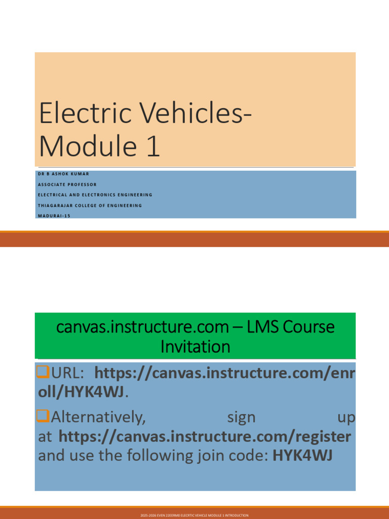 Introduction to Electric Vehicles Module | PDF | Electric Vehicle ...
