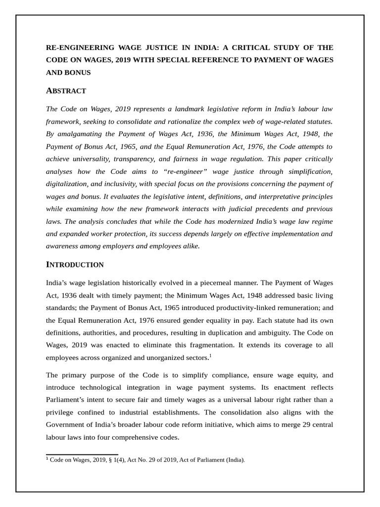 Labour Codes | PDF | Employment | Wage