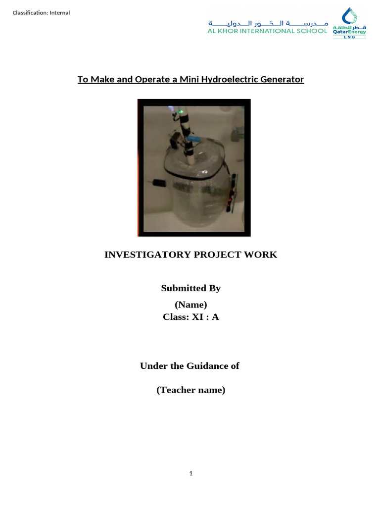 Physics Project- Sample | PDF | Hydroelectricity | Power (Physics)