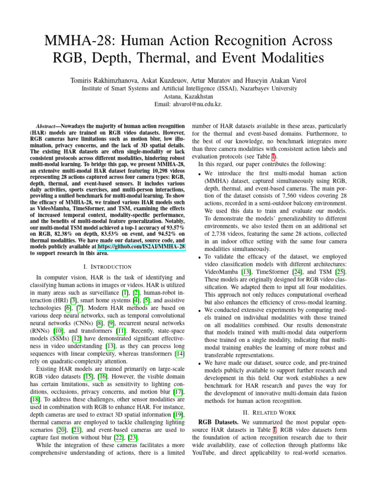 Multi-Modal Human Action Recognition Dataset | PDF | Image Resolution ...