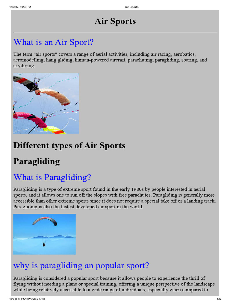 Air Sports | PDF | Aircraft | Gliding