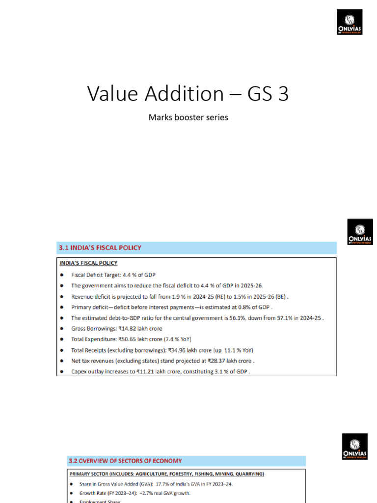 Value Addition Strategies for GS 3 | PDF