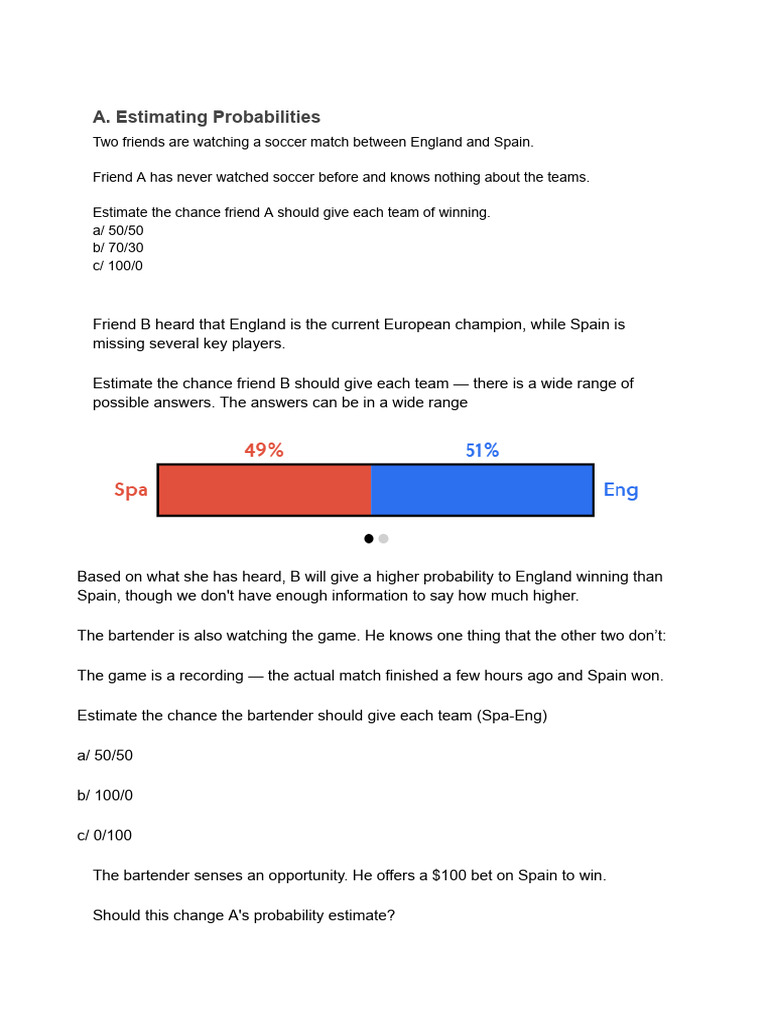 Estimating Probabilities in Sports Events | PDF | Prediction | Probability