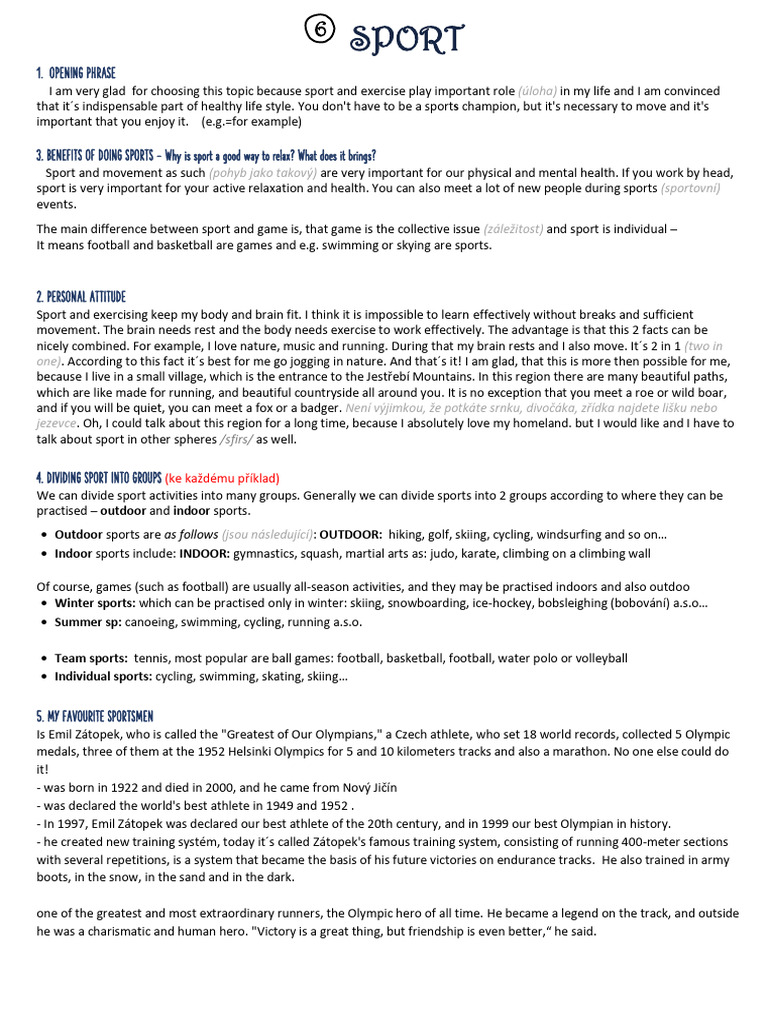 The Importance of Sports in Life | PDF | Sports | Olympic Games