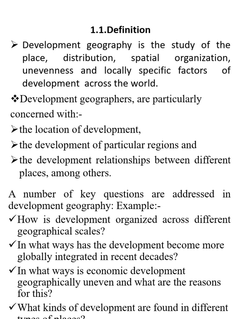 Understanding Development Geography | PDF | Cost Of Living | Gross ...