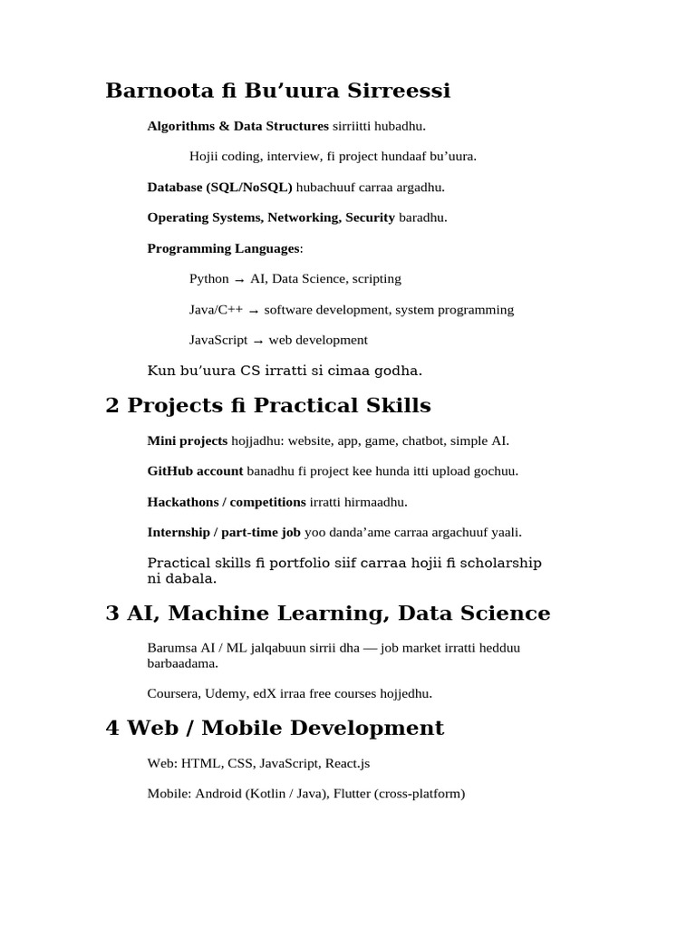 Essential CS Skills for Career Success | PDF