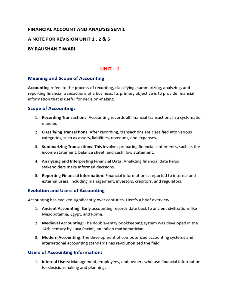 Financial Accounting Revision Guide | PDF | International Financial ...