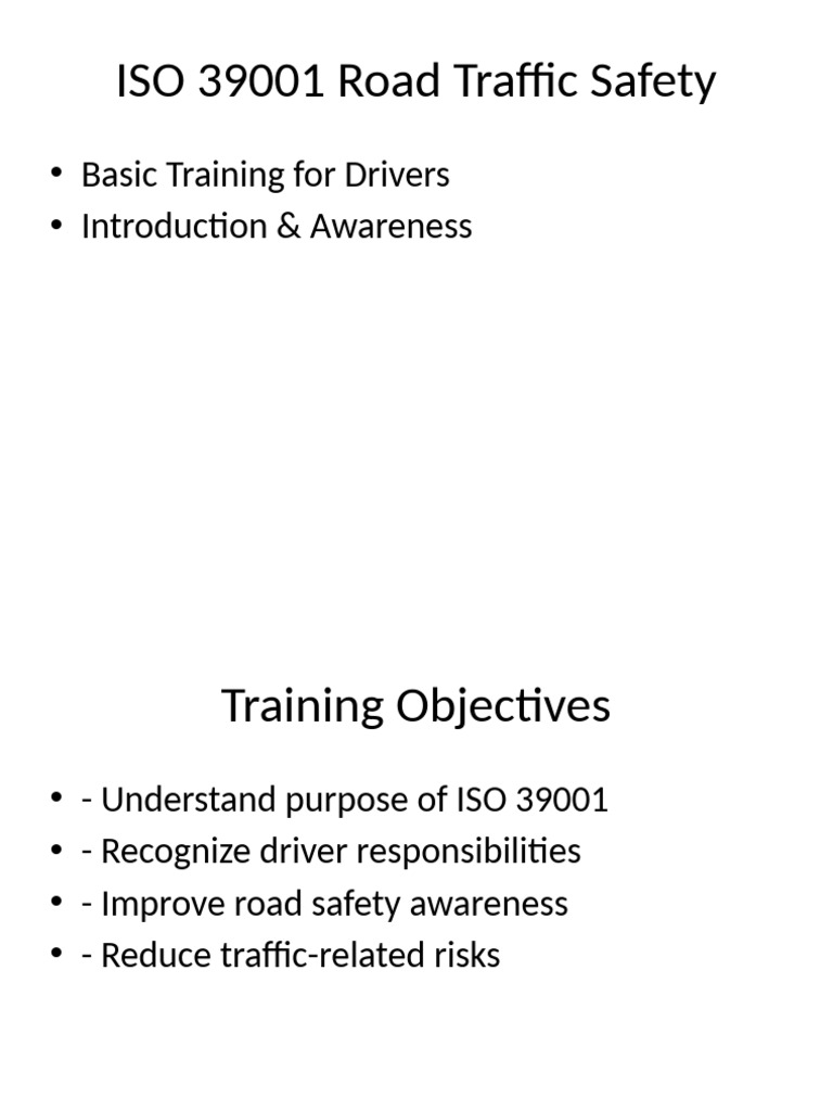 ISO 39001: Enhancing Road Safety Training | PDF