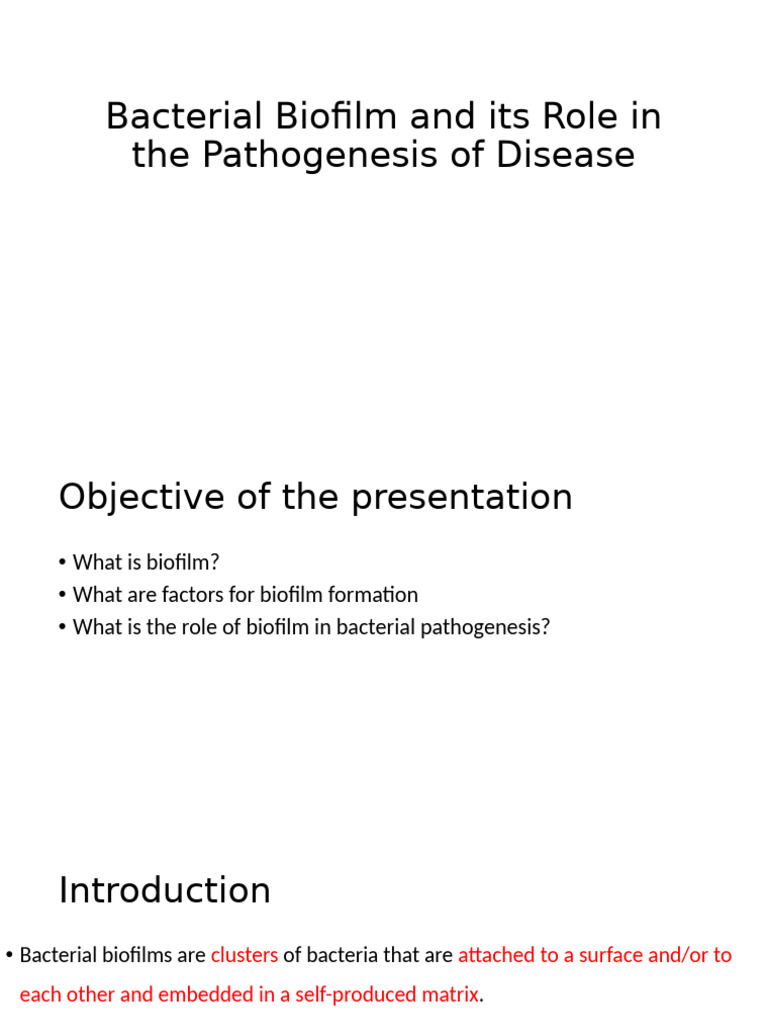Bacterial Biofilms: Pathogenesis & Impact | PDF | Biofilm | Bacteria