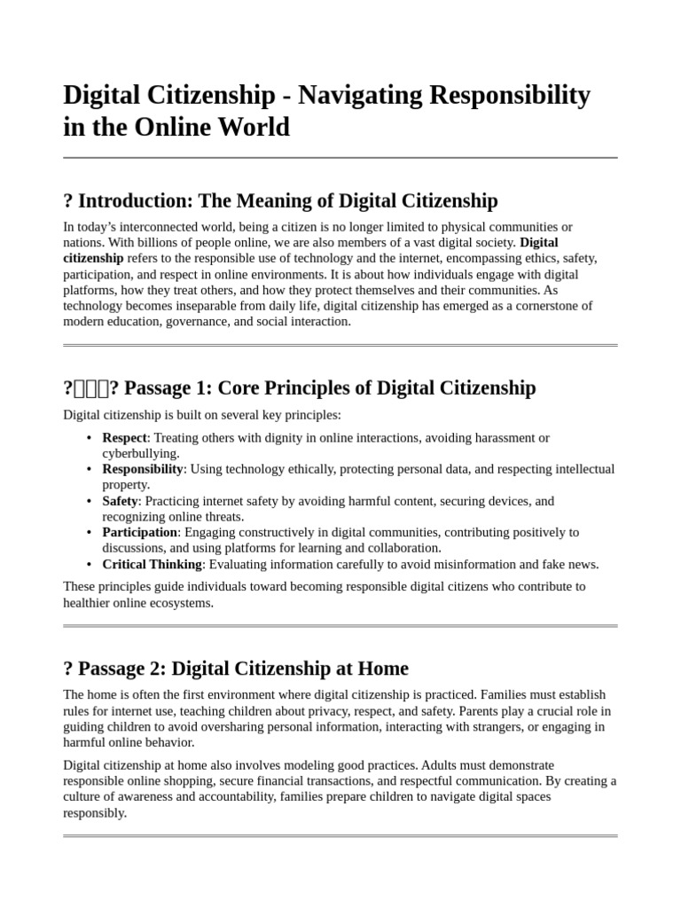 Understanding Digital Citizenship Essentials | PDF | Citizenship ...