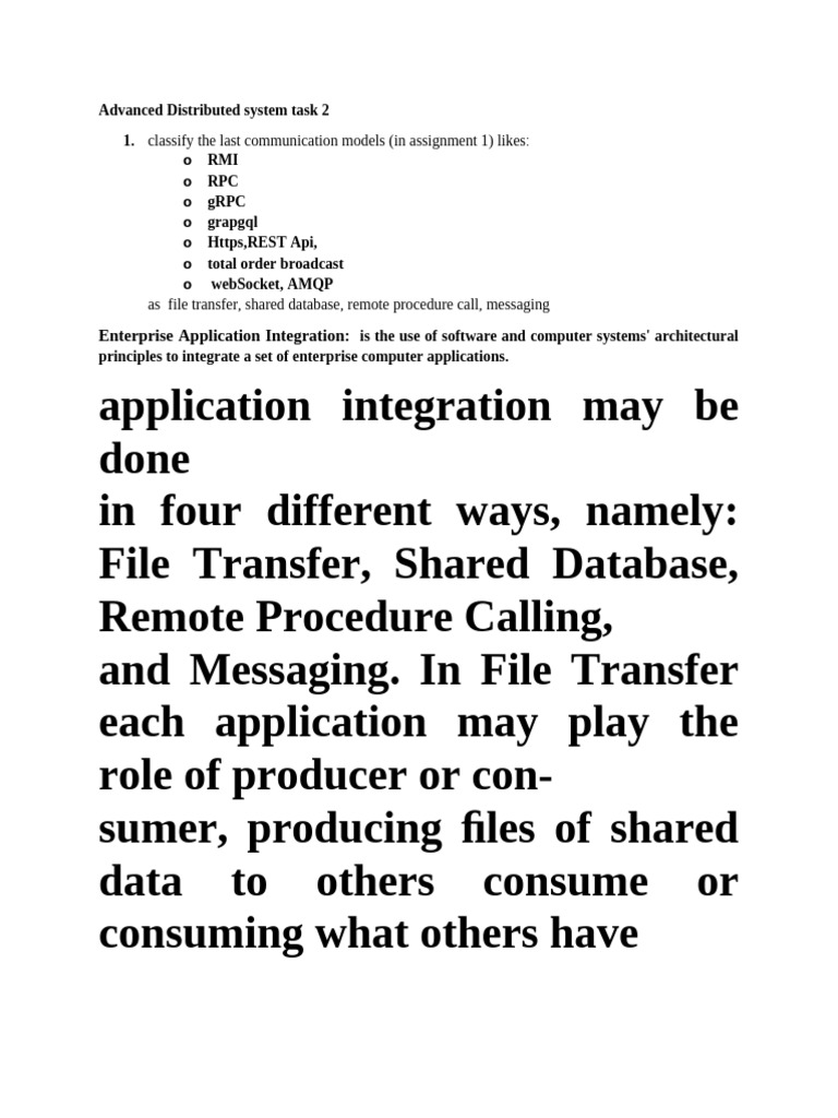 Communication Models in Distributed Systems | PDF | Json | Xml