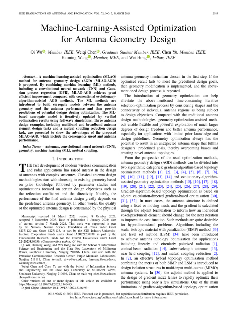 Machine-Learning-Assisted Optimization for Antenna Geometry Design ...