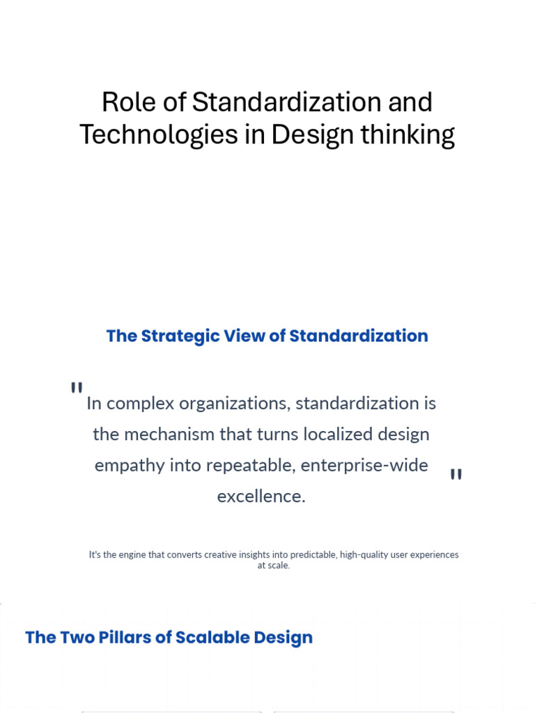 Standardization's Impact on Design Thinking | PDF | Usability | Innovation