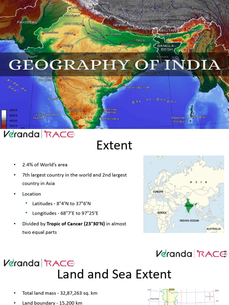 Overview of India's Geography and Borders | PDF | Geography | Earth ...