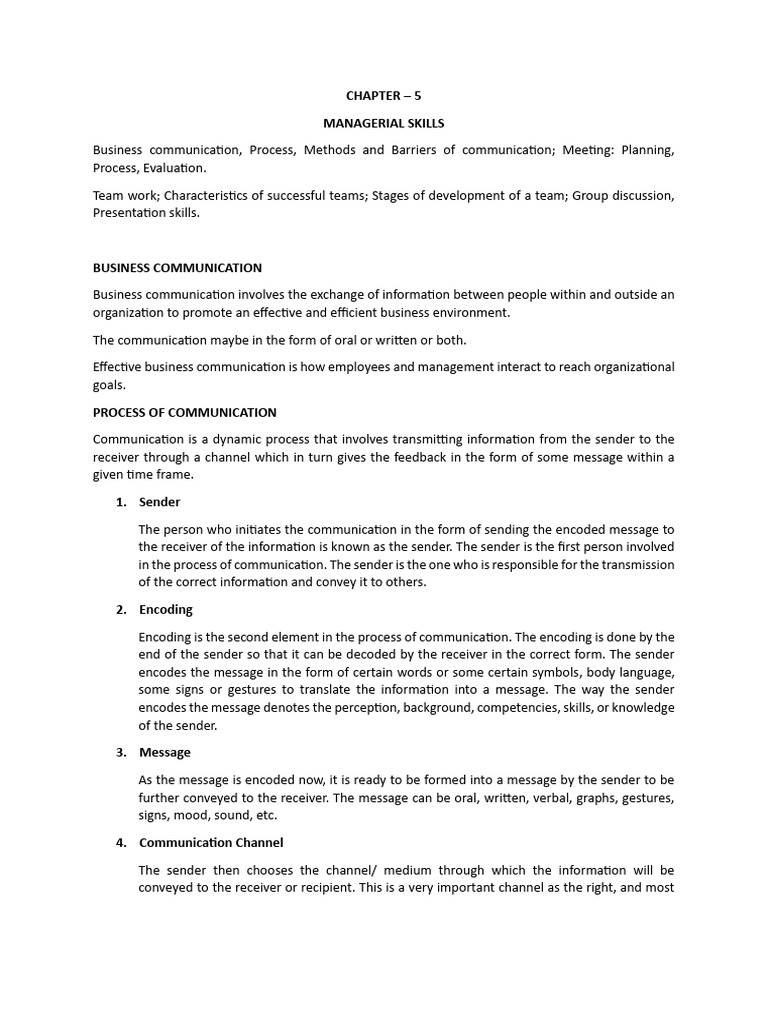 Managerial Skills in Business Communication | PDF | Communication ...