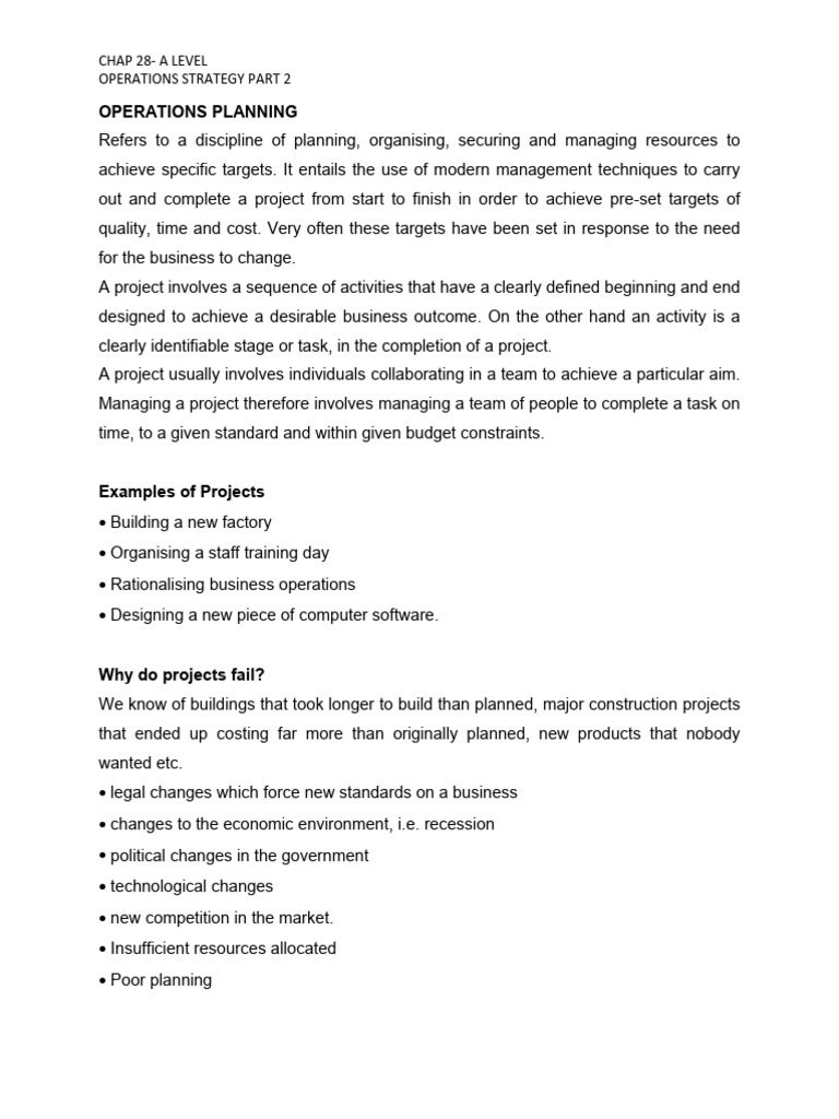 Operations Planning and Project Management | PDF | Business
