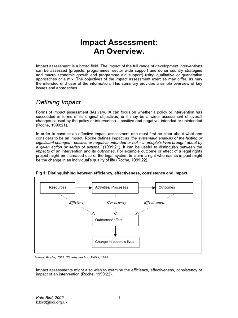 Overview of Impact Assessment Methods | PDF | Survey Methodology ...