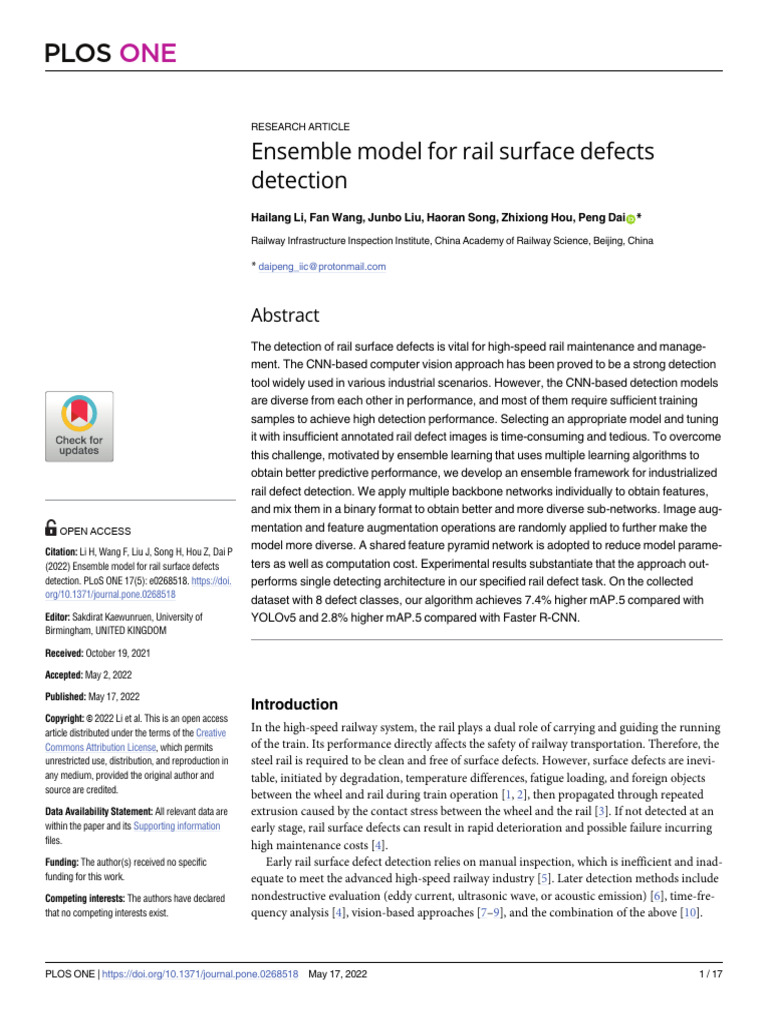 Ensemble Model for Rail Defect Detection | PDF | Rail Transport