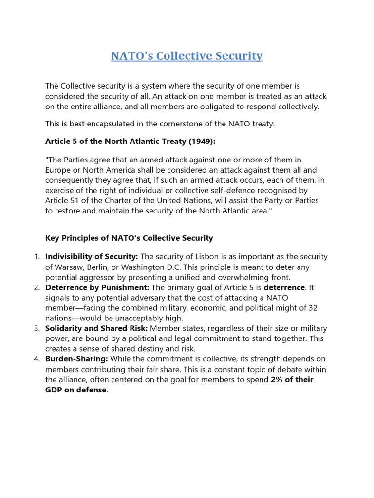 NATO Collective Security (1) | PDF