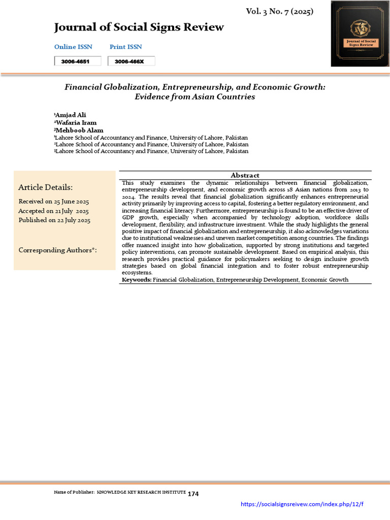 Financial Globalization and Asian Growth | PDF | Entrepreneurship ...