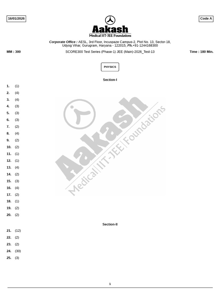 JEE Main 2026 Test Series Physics, Chemistry, Math | PDF | Acid | Chemistry