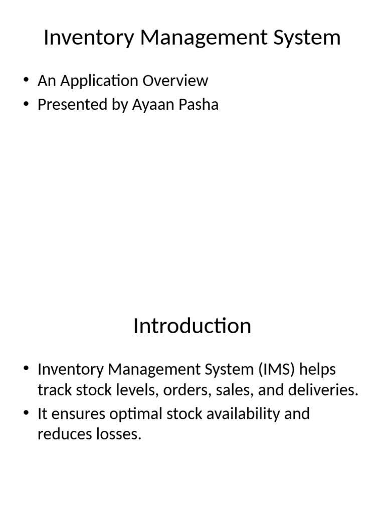 Inventory Management System Overview | PDF