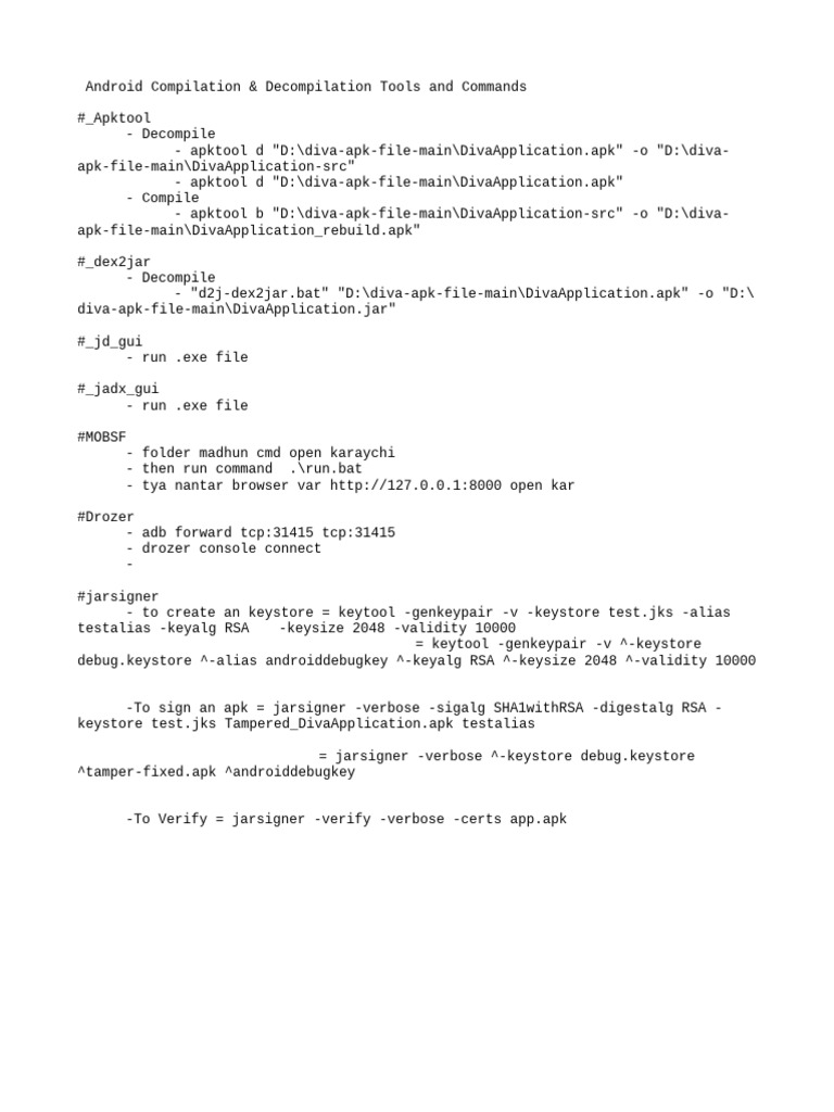Android APK Tools: Compile & Decompile | PDF