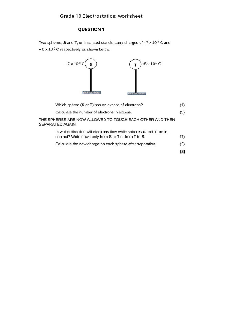 electrostatics grade 10 | PDF