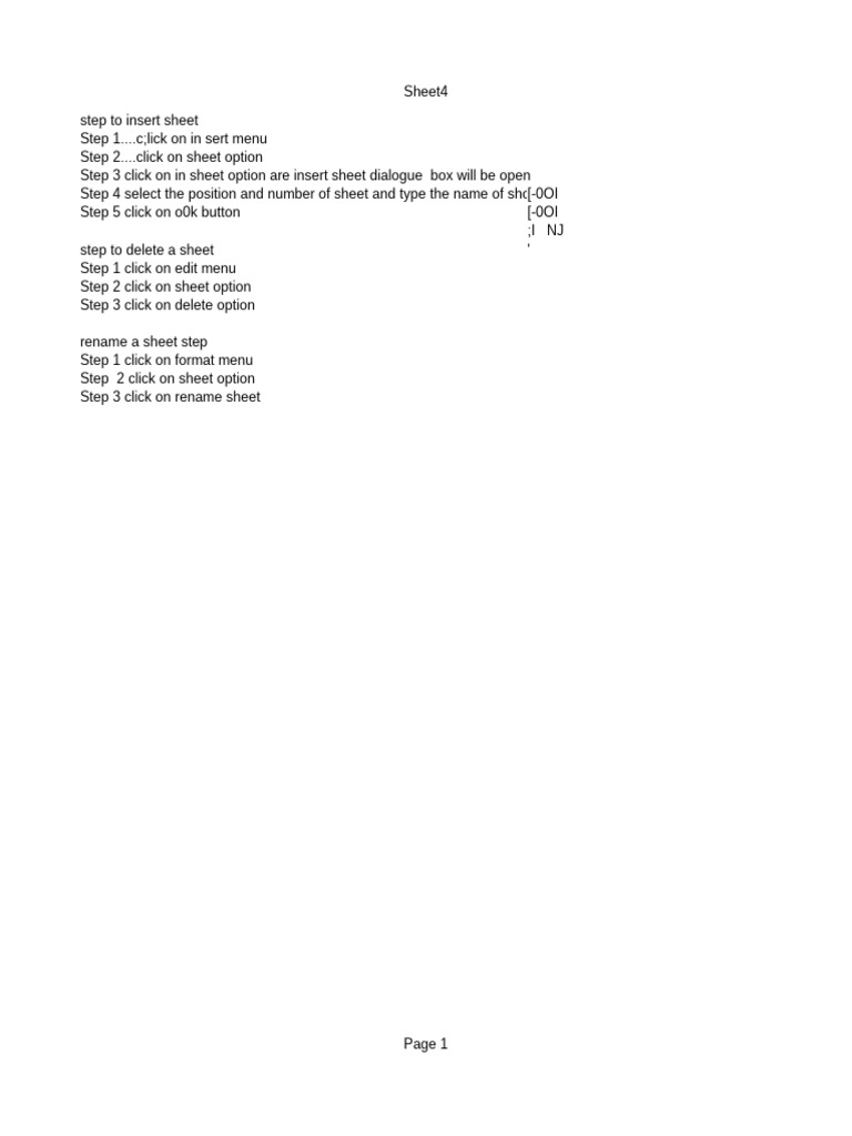 How to Insert, Delete, and Rename Sheets | PDF