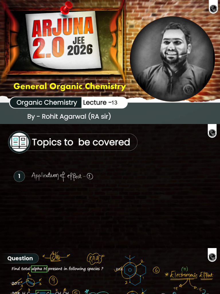 General Organic Chemistry 13 - Class Notes | PDF