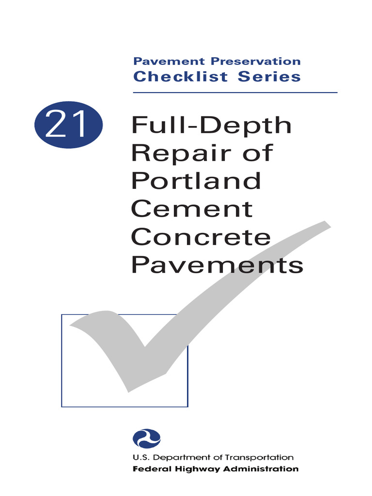 Full-Depth PCCP Repair Checklist | PDF | Concrete | Road Surface