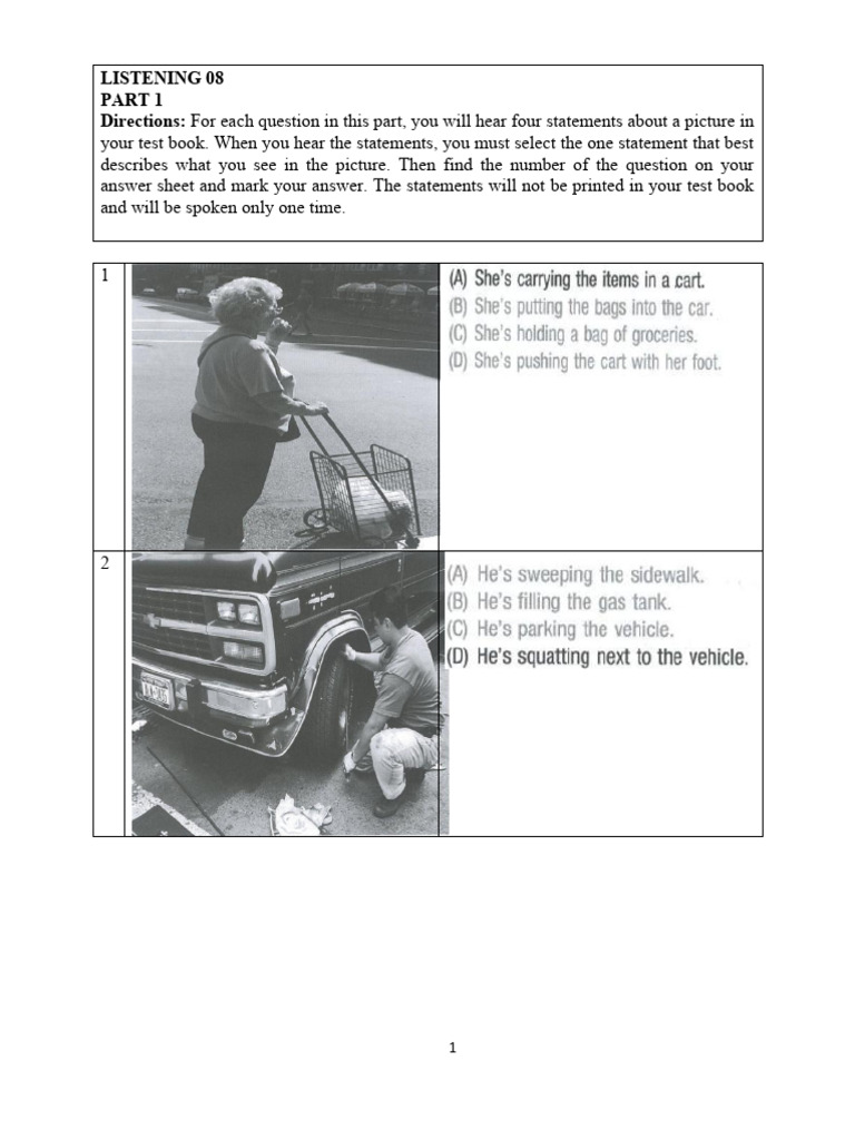Listening Comprehension Test Guide | PDF