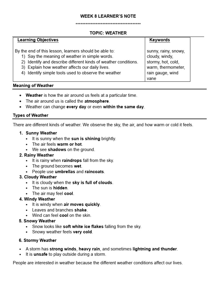 Understanding Weather Types and Effects | PDF | Valley | Weather