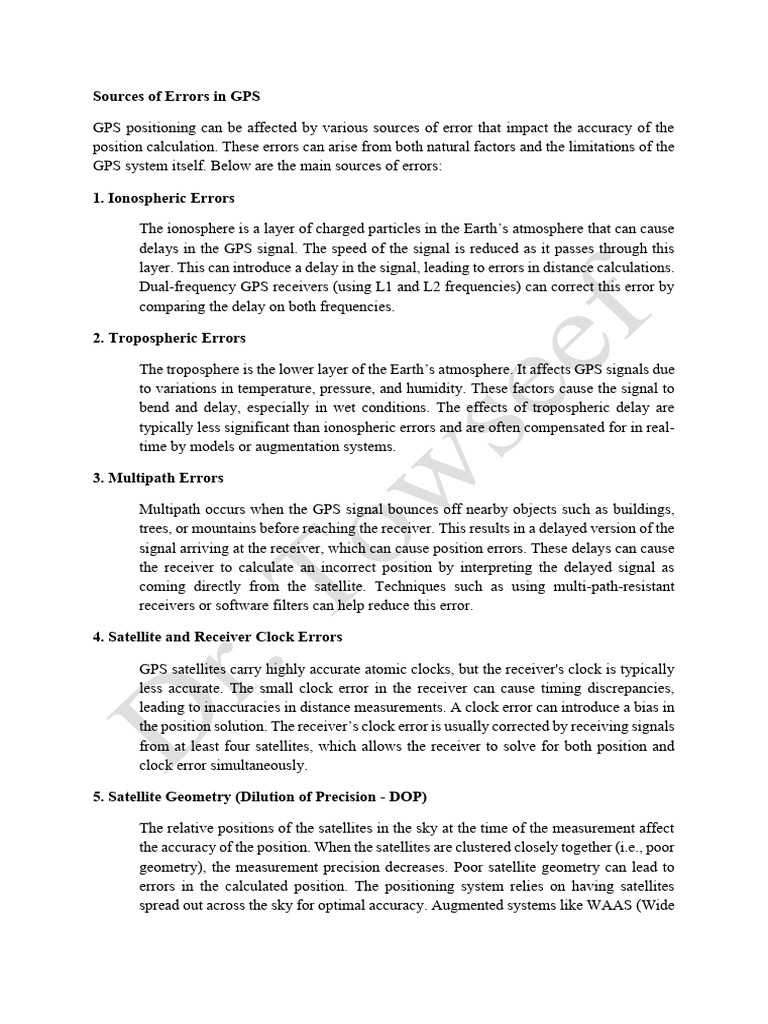 Sources of Errors RMSE | PDF | Global Positioning System | Accuracy And ...